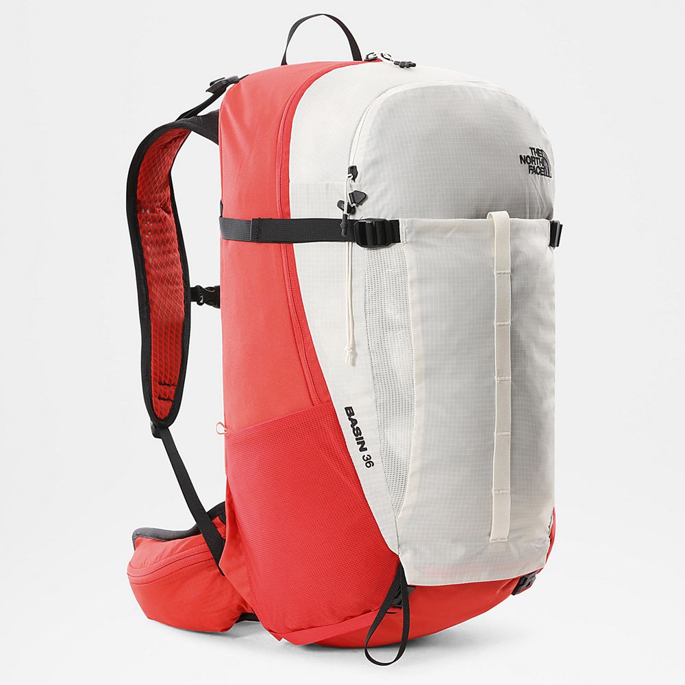 The North Face Backpacks Mens Australia - The North Face Basin 36L White / Red Hiking (HZN-572364)